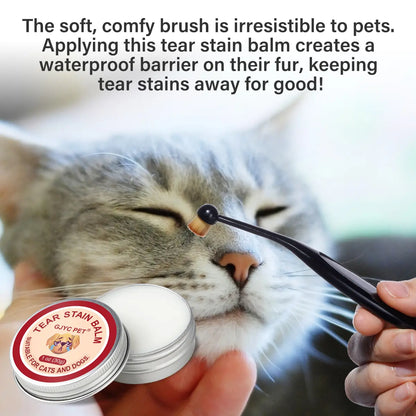 GJYC Pet Tear Stain Balm and Eye Wipes: Natural Plant-Based Cleaning and Care Kit for Cats and Dogs