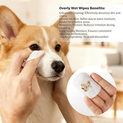 GJYC Pet Tear Stain Balm and Eye Wipes: Natural Plant-Based Cleaning and Care Kit for Cats and Dogs