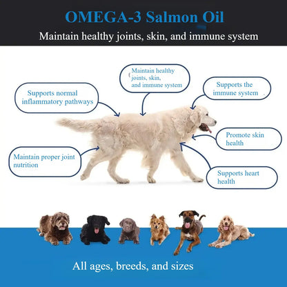 Aylinpaw Wild Alaskan Salmon Oil for Dogs & Cats – Natural Omega-3 (EPA & DHA) Supplement for Healthy Skin, Shiny Coat, Itch Relief & Joint Support