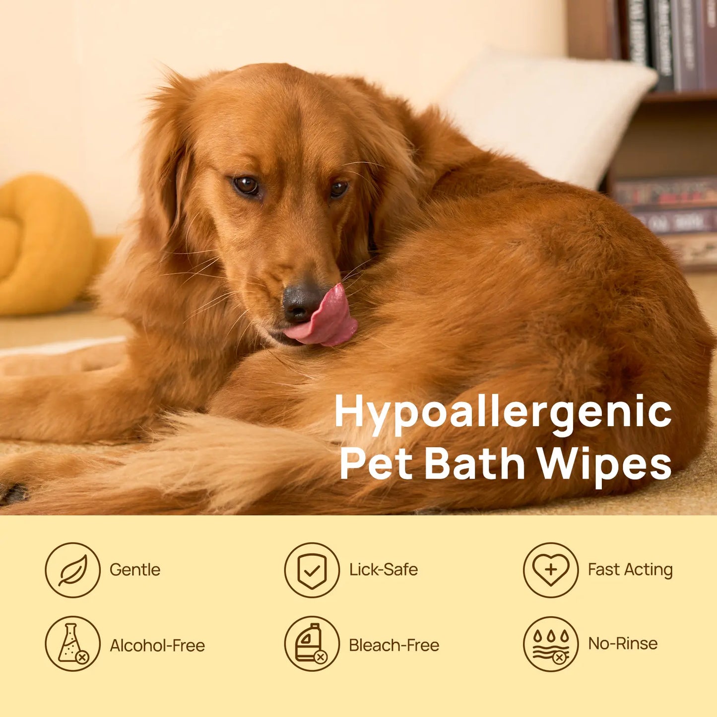 HICC PET Grooming Wipes (20 Count) – Hypoallergenic No-Rinse Pet Wipes for Dogs & Cats