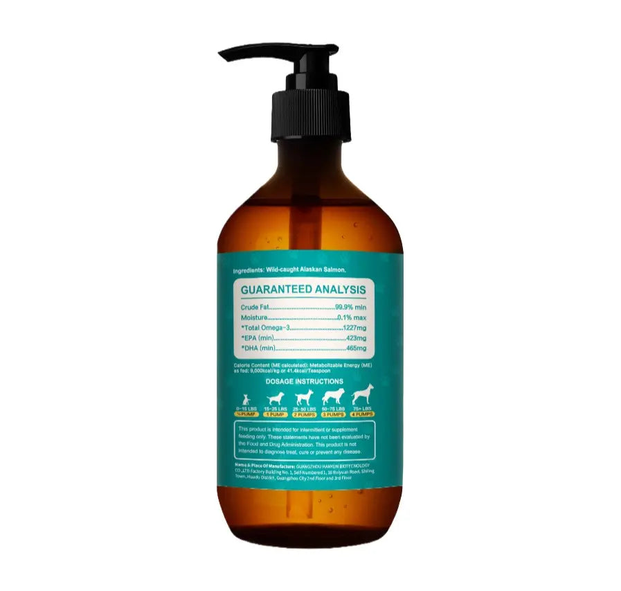 Aylinpaw Wild Alaskan Salmon Oil for Dogs & Cats – Natural Omega-3 (EPA & DHA) Supplement for Healthy Skin, Shiny Coat, Itch Relief & Joint Support
