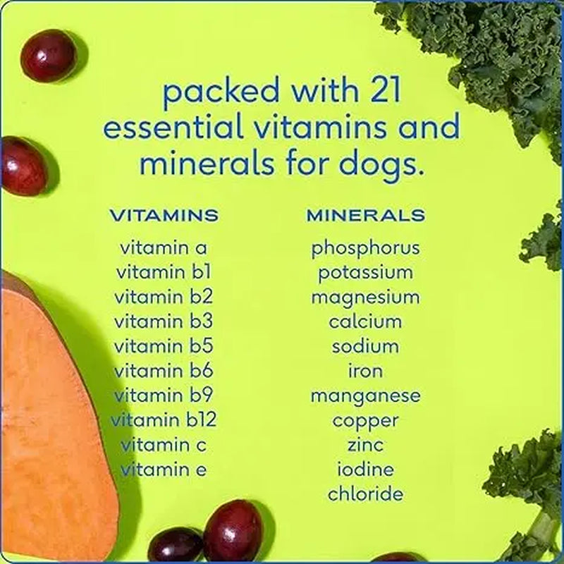 Native Pet Dog Vitamins & Supplements - 11-In-1 Multivitamin Powder for Dogs Food Topper -30 Scoops