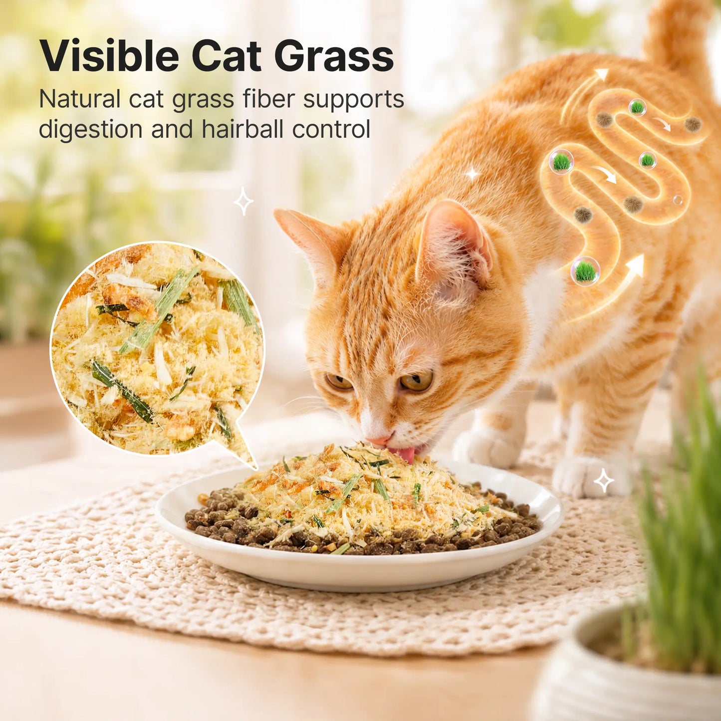Pawfirst Freeze Dried Cat Food Toppers Cat Grass Treats for Picky Eaters, 4-In-1 - Freeze Dried Cat Grass Cat Treats for Indoor Cats