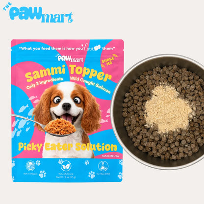 The Pawmart Freeze-Dried Salmon Dog/Cat Food Topper for Picky Eaters | Wild-Caught Salmon | High-Protein Meal Enhancer for Dogs Healthy Treat