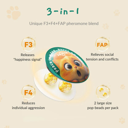 PAWITH Cat Calming Patches (7 Count) – Long-Lasting Calming Support for Cats, Up to 48 Hours Per Patch, Ideal for Travel, Vet Visits, Car Rides & Multi-Cat Households