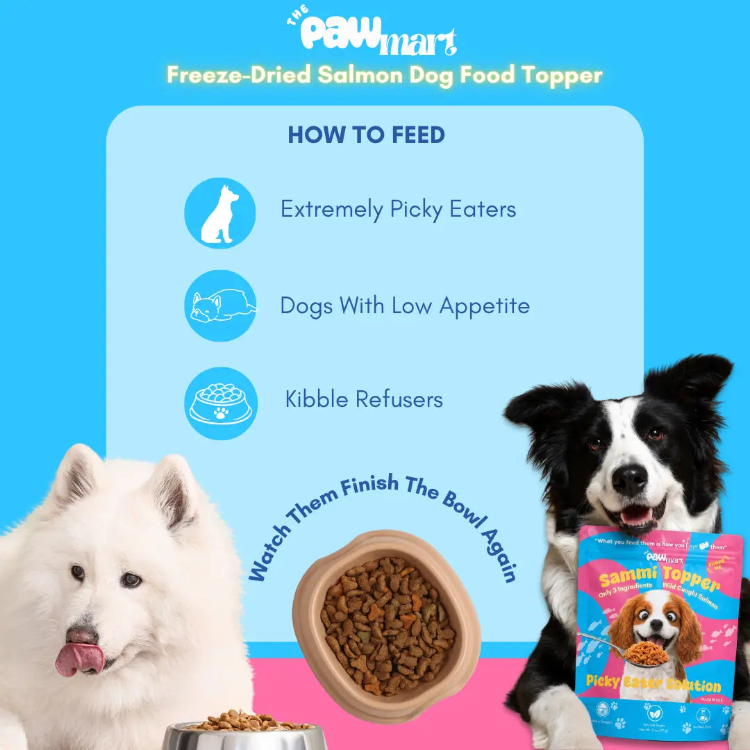 The Pawmart Freeze-Dried Salmon Dog/Cat Food Topper for Picky Eaters | Wild-Caught Salmon | High-Protein Meal Enhancer for Dogs Healthy Treat