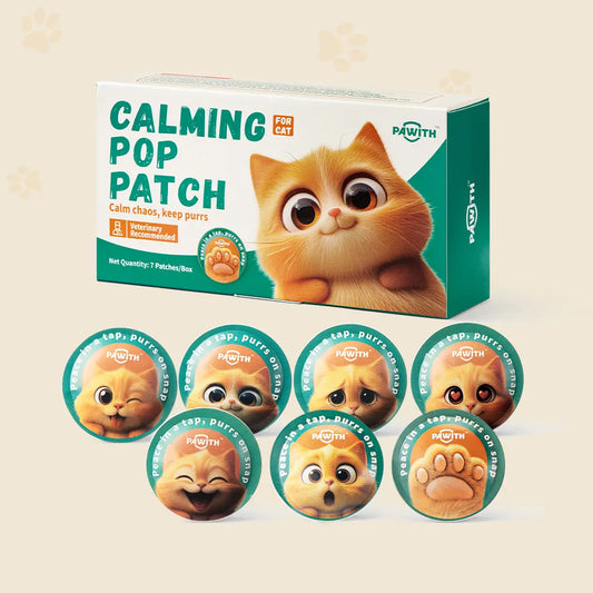 PAWITH Cat Calming Patches (7 Count) – Long-Lasting Calming Support for Cats, Up to 48 Hours Per Patch, Ideal for Travel, Vet Visits, Car Rides & Multi-Cat Households