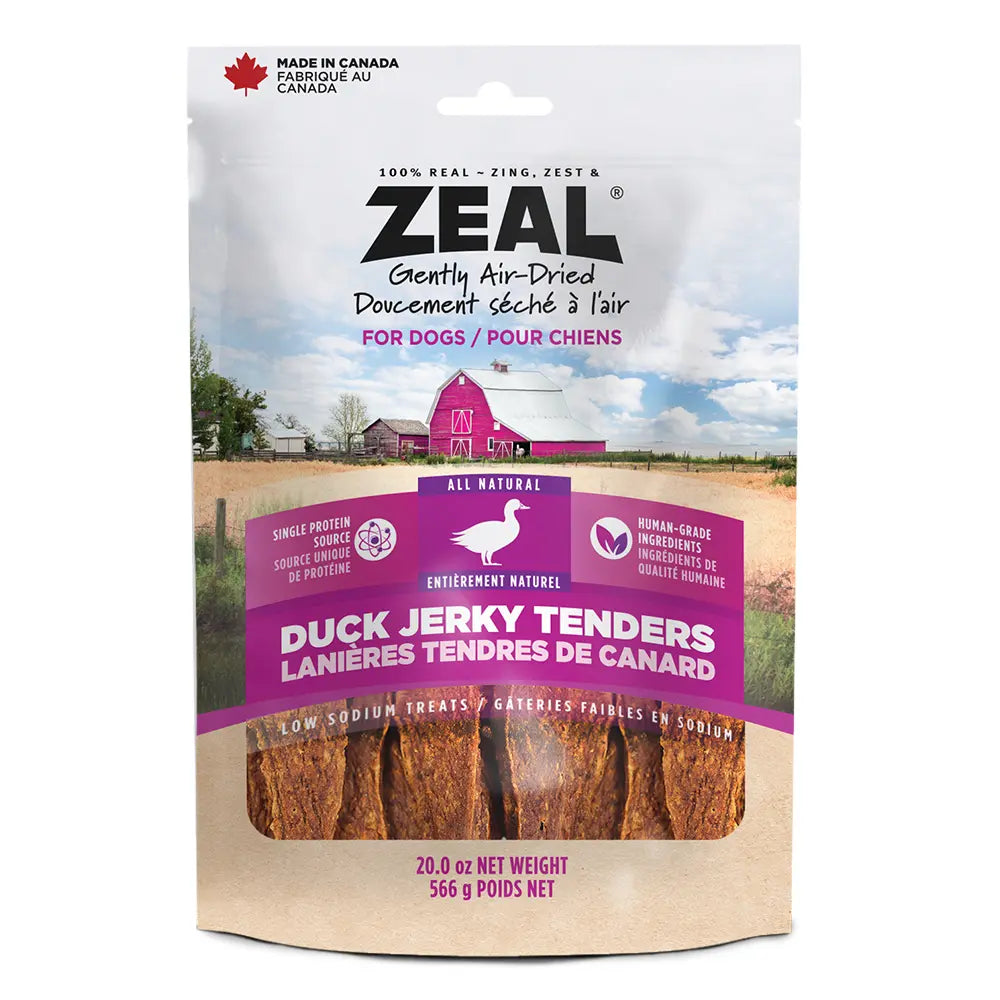 ZEAL Natural Dog Jerky Tenders | Glycerin-Free Real Meat First | Duck Recipe | 