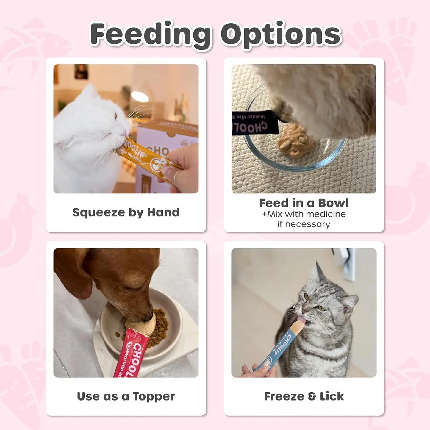 Choolip Squeeze Vita Stick Heart Lickable Pet Health Food Treats