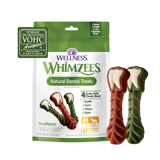 WHIMZEES Wellness Brushzees Medium Dog Dental Treats