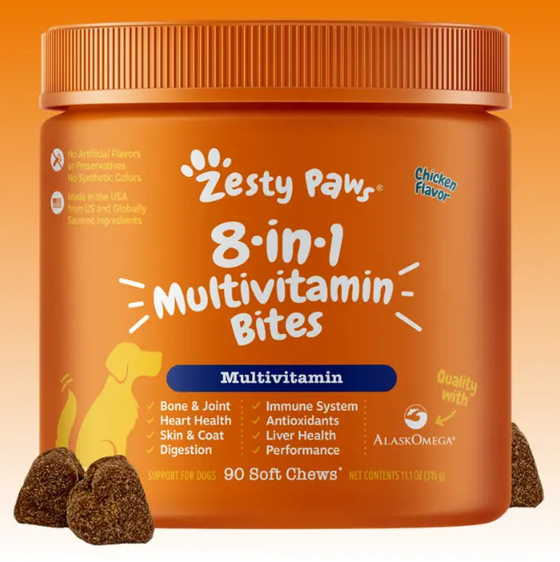 Zesty Paws 8-In-1 Chewable Multivitamin Bite for Dogs