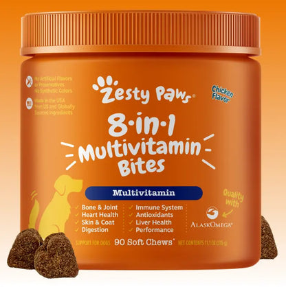 Zesty Paws 8-In-1 Chewable Multivitamin Bite for Dogs